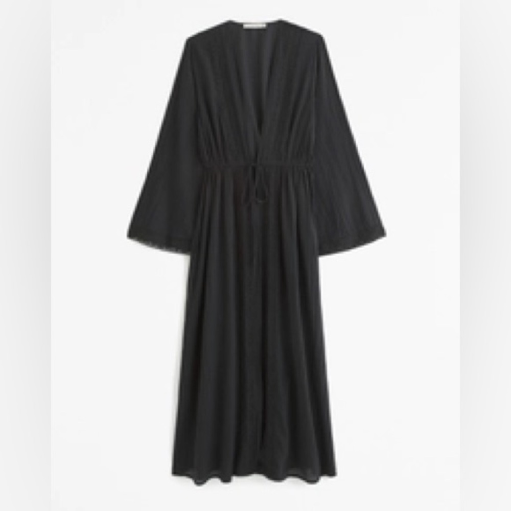 NWT Abercrombie Long-Sleeve Tie-Front Maxi Dress Coverup